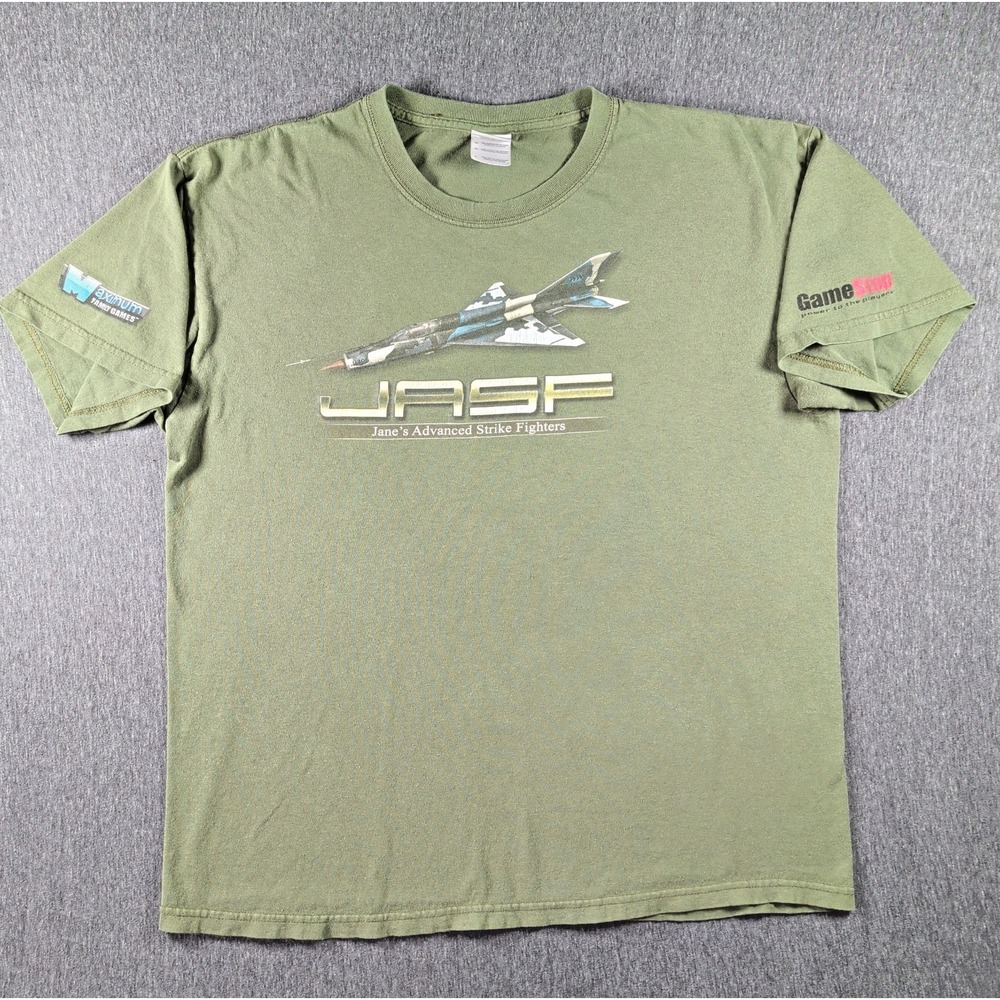 JASF Janes Advanced Strike Fighters Game Stop Promo Gaming Shirt Size L Y2K